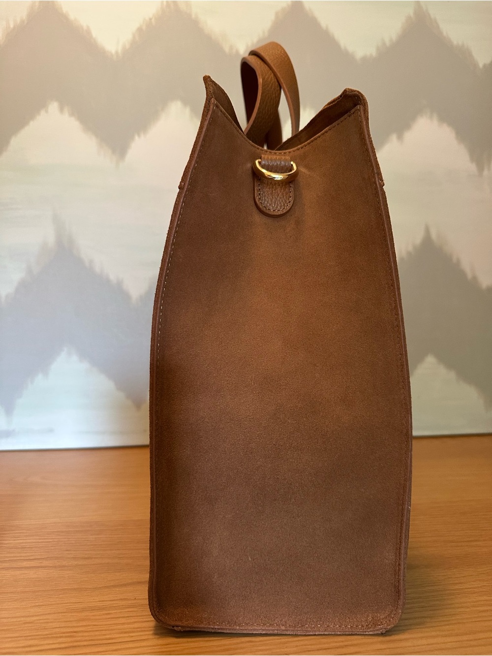 Mark & Graham Large Essential Suede Tote Bag, Chestnut - Picture 7 of 9